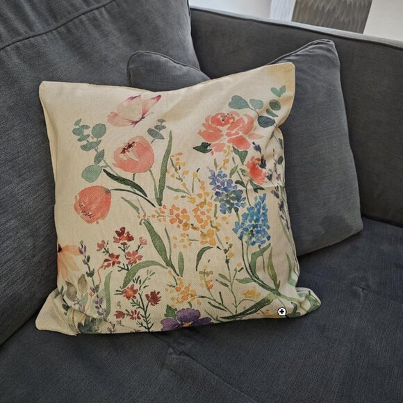 Decorative Throw Pillow Covers Multicolor Spring Summer Floral Farmhouse Decor - Picture 3 of 10